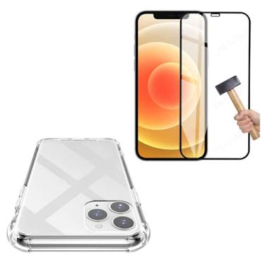 Imagem de Capinha Case Anti Impacto e Película Vidro 3D Compatível iPhone 12