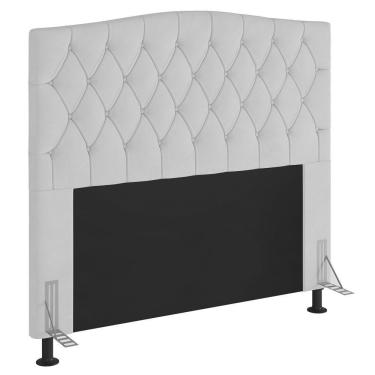 Imagem de Cabeceira Estofada Box Casal Greta 140cm Com Frame Branco