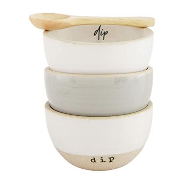 Imagem de Mud Pie, Conjunto de ramekin de grés, tigela de 5 cm x 7,6 cm de diâmetro | colher 8,9 cm, 5 cm de altura x 7,6 cm de comprimento
