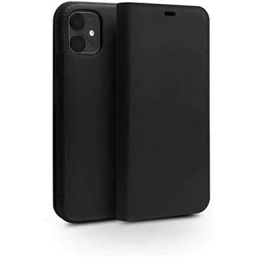 Imagem de HAODEE Capa de telefone carteira de couro, capa de concha com tudo incluído para Apple iPhone 12 Mini (2020) 5,4 polegadas, com slot de 3 cartões (cor: preto)