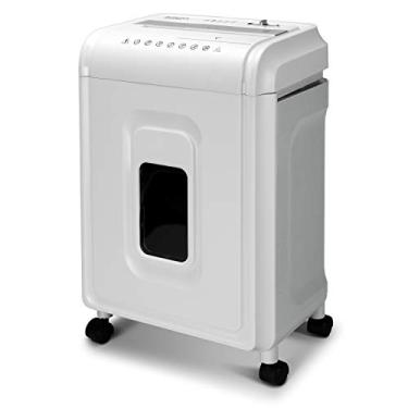 Imagem de Aurora Papel micro-cortado de 8 folhas de alta segurança, CD/DVD e triturador de cartão de crédito, branco/cinza