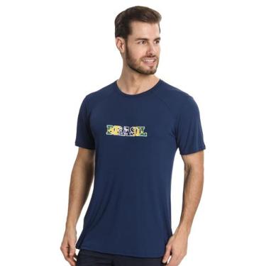 Imagem de Camiseta Masculina Brasil Copa Mmt Azul - Gilzer