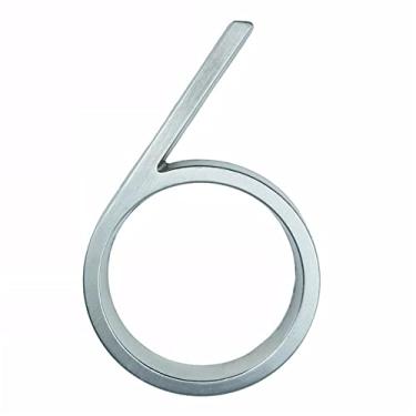 Imagem de 3D Flutuante Placa Casa Números 127mm Prata Número Letras Alfabeto Sinal 0-9 Sinalização Exterior para Placas Porta Endereço Rua Ao Ar Livre Caixa Correio, Liga Metal Zinco Galvanizado (6)
