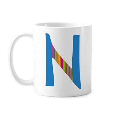 Imagem de N Alphabet Caneca com estampa fofa de frutas laranja cerâmica xícara de porcelana de café louça