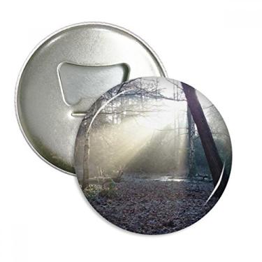 Imagem de Emblema multifuncional verde escuro ciência silvicultura cenário natureza abridor de garrafas ímã de geladeira