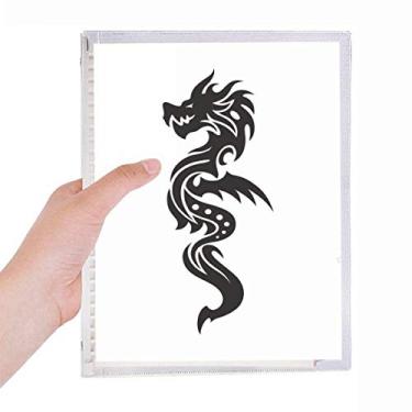 Imagem de Caderno de desenho de flor Dragon Animal Art Grain Diário de folhas soltas Recarregável Diário Papelaria