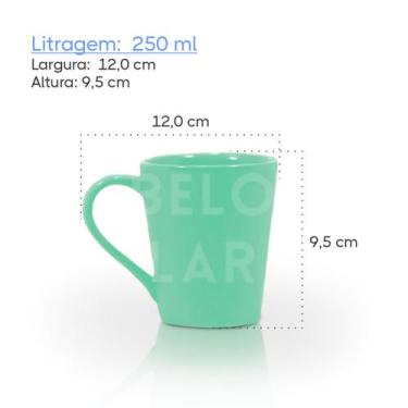 Imagem de 4 Caneca Xícaras Verde Tifanny Porcelana Primeira Linha 250 Ml - Belol