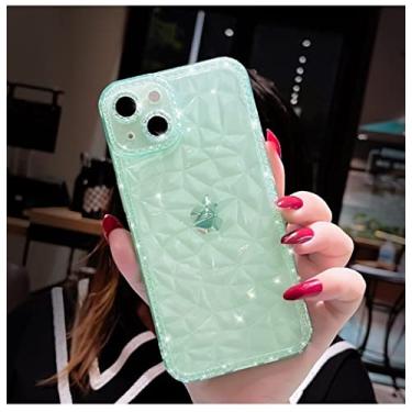 Imagem de Capa de telefone de silicone macio diamante glitter transparente para iphone 13 12 pro max 7 8 plus x xs xr 11 12pro se 2020 capa transparente, verde, para iphone 7plus ou 8plus