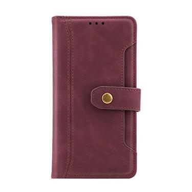 Imagem de Carteira de couro de luxo para iPhone 14 13 Mini 12 Pro Max 11 Pro XS XR X 7 8 Plus SE 2022 Flip Card Slots Capa de Telefone Vermelho Para Iphone 7 8