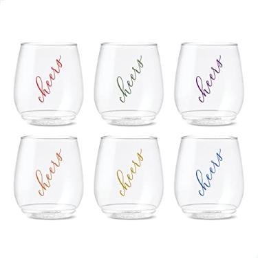 Imagem de TOSSWARE POP 400 ml Vino Classic Cheers Series – Cor: conjunto de 6, qualidade premium, reciclável, inquebrável e transparente óculos de plástico estampados