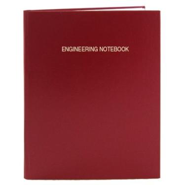 Imagem de Caderno de engenharia da BookFactory - 96 páginas (formato de grade de engenharia de 0,61"), 20,32 cm x 27,94 cm, caderno de laboratório de engenharia, capa, capa rígida costurada fina (EPRIL-LGS-A-T4-Size--Main), Red Imitation Leather, 8" x 10" – 168 pg