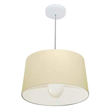 Imagem de Lustre Pendente Cone Cúpula Tecido 30/45x40 cm, Vivare Iluminação, Pendente4241 LA, Algodão Cru, Médio