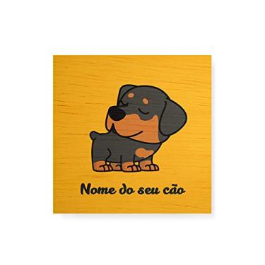 Imagem de Arte Maníacos Quadro Decorativo em Madeira Rottweiler Comic - 30x30cm