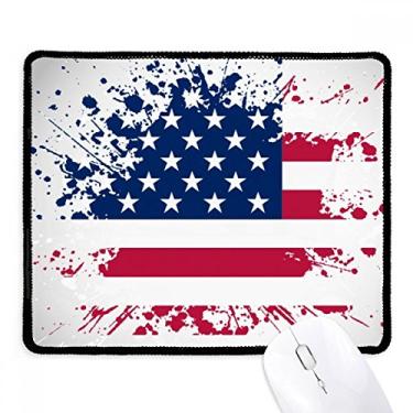 Imagem de Tapete de borracha para jogos Stars and Stripes America Country Flag Mousepad com borda costurada