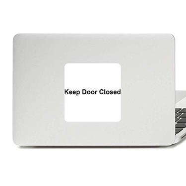 Imagem de Adesivo de vinil para laptop Keep Door Closed Black Symbol Decal Paster Laptop Decoração de PC