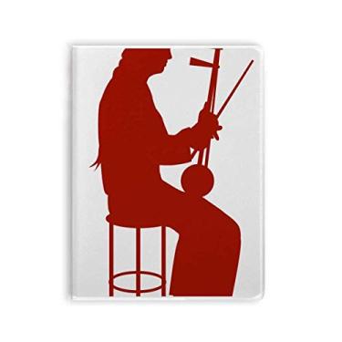 Imagem de China Erhu Player Illustration Pattern Notebook Gum Cover Diary Soft Cover Journal