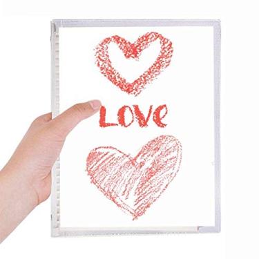 Imagem de Caderno de anotações escritas à mão Love You Heart com folhas soltas e diário recarregável