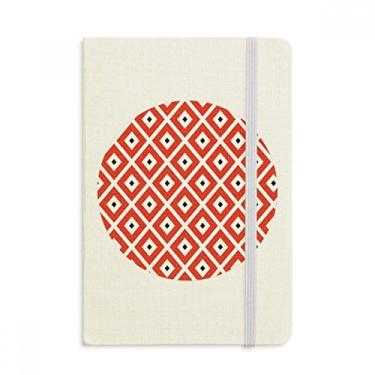 Imagem de Caderno geométrico vermelho e preto japonês capa dura oficial de tecido diário clássico