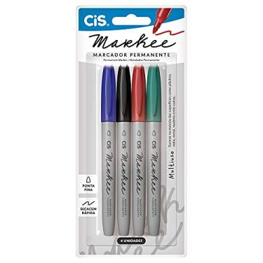 Imagem de Marcador Permanente CIS Markee, Blister c/4 unidades, Multicor