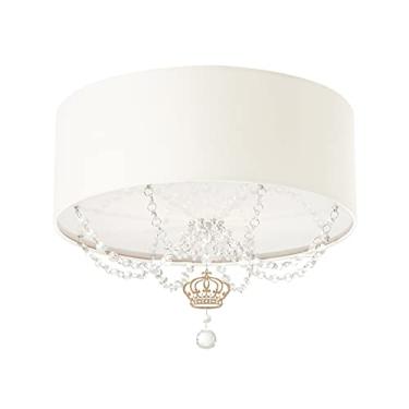 Imagem de Luminária Plafon Infantil Coroa Cúpula Branco 40X15 2E27