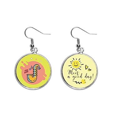 Imagem de Tuba Instrumentos Musicais Brincos de Flor de Sol Joalheria Moda