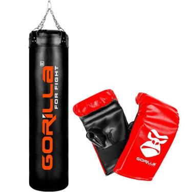 Imagem de Kit Saco De Pancada Box Boxe 160 Cm + Luva Bate-Saco Gorilla