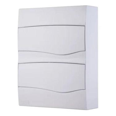 Imagem de Centro Pvc Sobrepor 24 Disjuntores Padrão Din Drum Branco