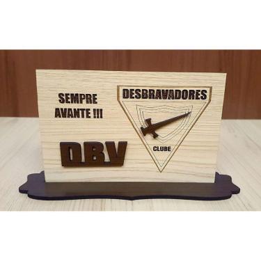 Imagem de Placa Decorativa Desbravadores Para Mesa Personalizada Dbv