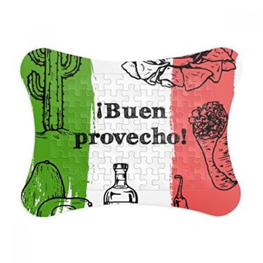 Imagem de Esboço do México Bandeira de Culinária Cacto Redondo Moldura Decoração de Imagem Enfeite de Jogo Quebra-cabeça