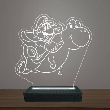 Imagem de Luminária Led 3d Mario Bros e Yoshi Abajur Luxo
