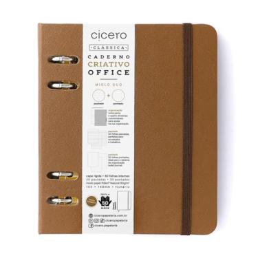 Imagem de Caderno Criativo Argolado Office Duo Clássica Pautado& Pontado A6 Caramelo, Cicero