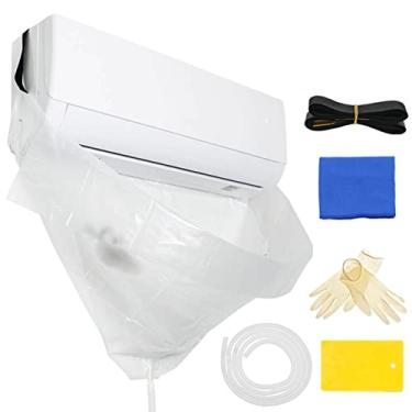 Imagem de Kit de capa de limpeza de ar condicionado suspenso protetor de poeira ferramentas de limpeza com luvas de tubulação de água à prova d'água 1~2 P bolsa de serviço AC, branco