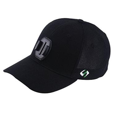 Imagem de Smatree Boné de malha compatível com GoPro Hero 13/12/11/10/9/8/7/6/5/5 Session/4/3+/3/2/1/DJI OSMO Action 5 Pro/4/3, material de lã, boné de malha, preto