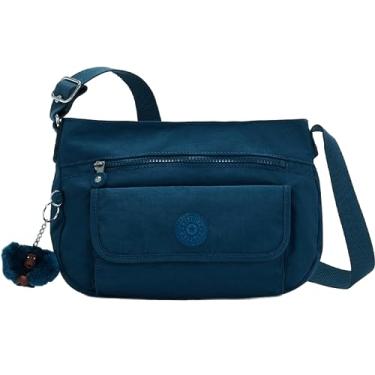 Imagem de Kipling Bolsa feminina Syro de nylon com alça ajustável, azul petróleo tonal II, 30 cm C x 21 cm A x 12 cm P, Night Teal Tonal II, 12.25''L x 8.75''H x 5''D