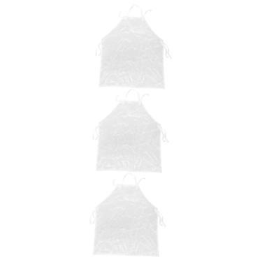 Imagem de MAGICLULU 3 Pecas avental impermeável transparente macacão de trabalho aventais avental feminino babadores avental de avental estilista à prova d'água bata servidor Trabalhos PVC