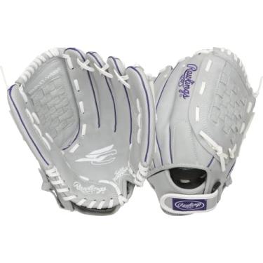 Imagem de Rawlings | Luva de softbol Sure Catch Series Fastpitch | Roxo/Cinza/Branco | LHT | 3,5 m
