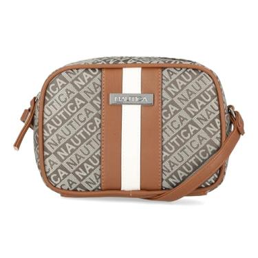 Imagem de Nautica Bolsa tiracolo ajustável para câmera Nautica Candid feminina, Caqui (jacquard à beira do lago), One Size