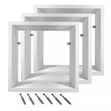 Imagem de Kit 3 Nichos Decorativos Quadrado Mdf Sala Quarto Cozinha