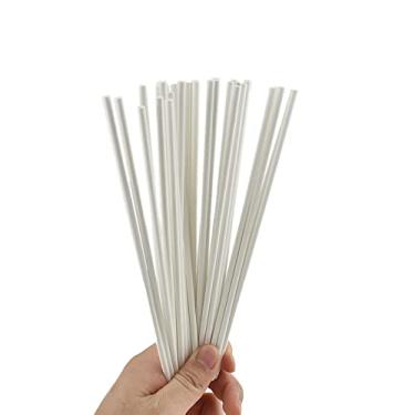 Imagem de HAHIYO Palitos de pirulito de papel branco de 20 cm, 60 unidades, palitos de bolo, palitos de petisco, palitos de maçã, doces para pirulito, doces, chocolate, Natal, crianças