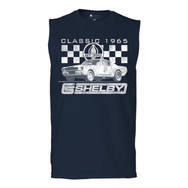Imagem de Camiseta masculina clássica Shelby GT350 de Shelby GT350 American Retro Legend Mustang Cobra Muscle Car Racing Powered by Ford, Azul marinho, M