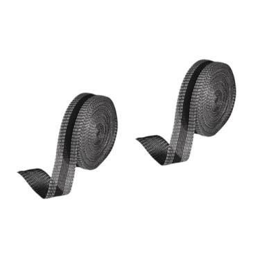 Imagem de Operitacx 2 Rolos adesivos de transferência de calor alça de pano de costura ferro na de costura silver tape preta costura acessorios de bainha magnética decoração de roupas