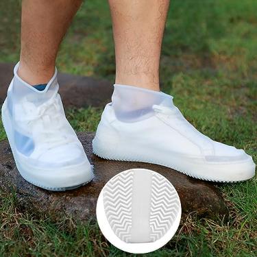 Imagem de JEVRKAPZ Capas de sapato à prova d'água, capas de sapatos de chuva reutilizáveis dobráveis e não deslizantes, galochas portáteis resistentes à água, protetores de sapatos, galochas de chuva para