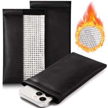 Imagem de TRIUMPH VISION Capa para telefone Squeeze capa de couro PU bolsa para celular capas macias camada de isolamento térmico prolongar a vida útil da bateria preta pacote com 3