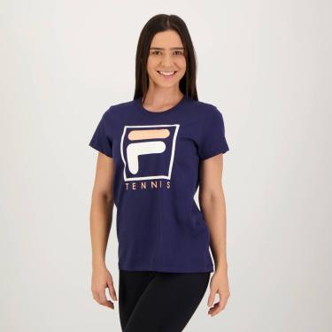 Imagem de Camiseta Fila Soft Urban Feminina Marinho e Rosa-Feminino