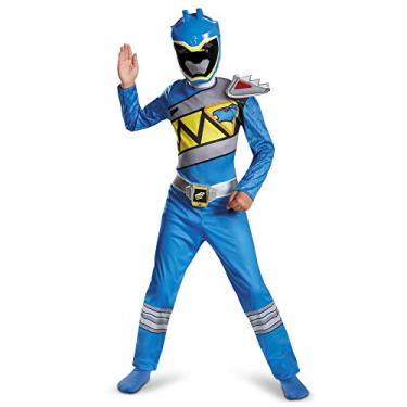 Imagem de Blue Power Rangers Costume for Kids. Official Licensed Blue Ranger Dino Charge Classic Power Ranger Suit with Mask for Boys & Girls, Medium (7-8)
