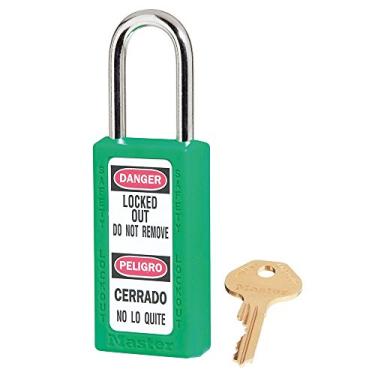 Imagem de Master Lock Safety 411 Series Zenex Cadeado termoplástico, verde, 1 pacote, lote de 1