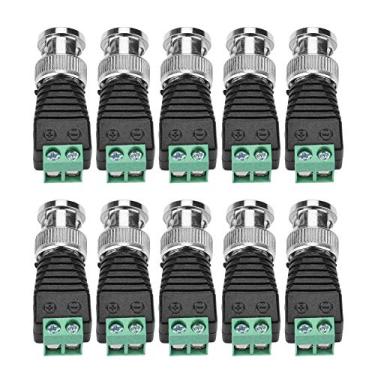 Imagem de Zaweliyo 10 Peças Adaptador de Terminal de Conector Macho Bnc Verde Cctv Câmera Balun de Vídeo, Sem Necessidade de Solda para Sistemas de Segurança