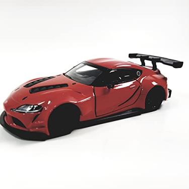 Imagem de KiNSMART - Toyota GR Supra Concept Racing Edition escala 1:36 12,7 cm metal fundido super esportivo carro de brinquedo (vermelho)