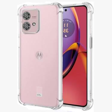 Imagem de Sidande Capa para Moto G84, Motorola G84 XT2347 para meninas e mulheres, capa protetora fina de TPU flexível transparente transparente para celular Motorola Moto G84 5G transparente