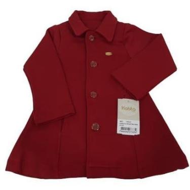 Imagem de Casaco Sobretudo Menina Luxo Infantil Inverno Vermelho 2587 - Vermelho - TAM 1 ANO-Feminino